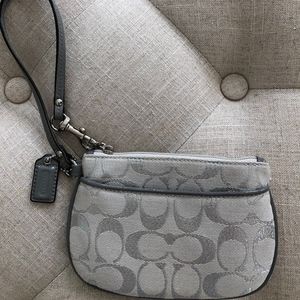 Silver Coach Evening Wristlet